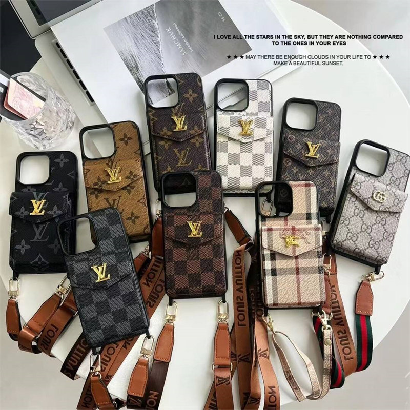 ヴィトン ショルダー iphone16/16plus ケース gucci スマホ ショルダー iphone16pro ケース ハイブランド スマホショルダー メンズ おしゃれ iphone15/14/13 ケース 背面 収納 ブランド