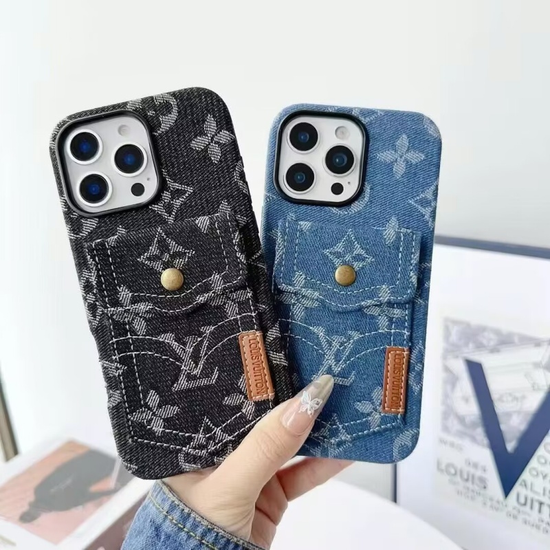 ルイヴィトン iphone16/16proケース デニム iphone15/15proケース ヴィトン風 iphone16/16promax/14/14pro max ケース メンズ ブランド iphone16plusケース ペア スマホケース 人気 ブランド カード収納