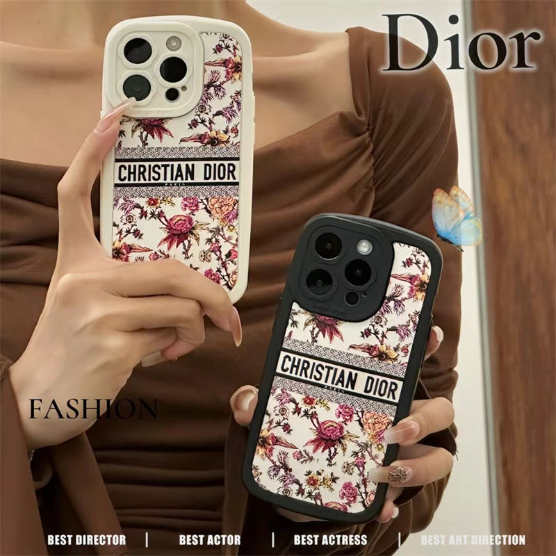 dior 携帯ケース iphoneケース ディオール風 iphone16/15pro ケース ハイ ブランド iphoneケース 花柄 ブランド iphone14/13/12 ケース おそろい カップル おすすめ