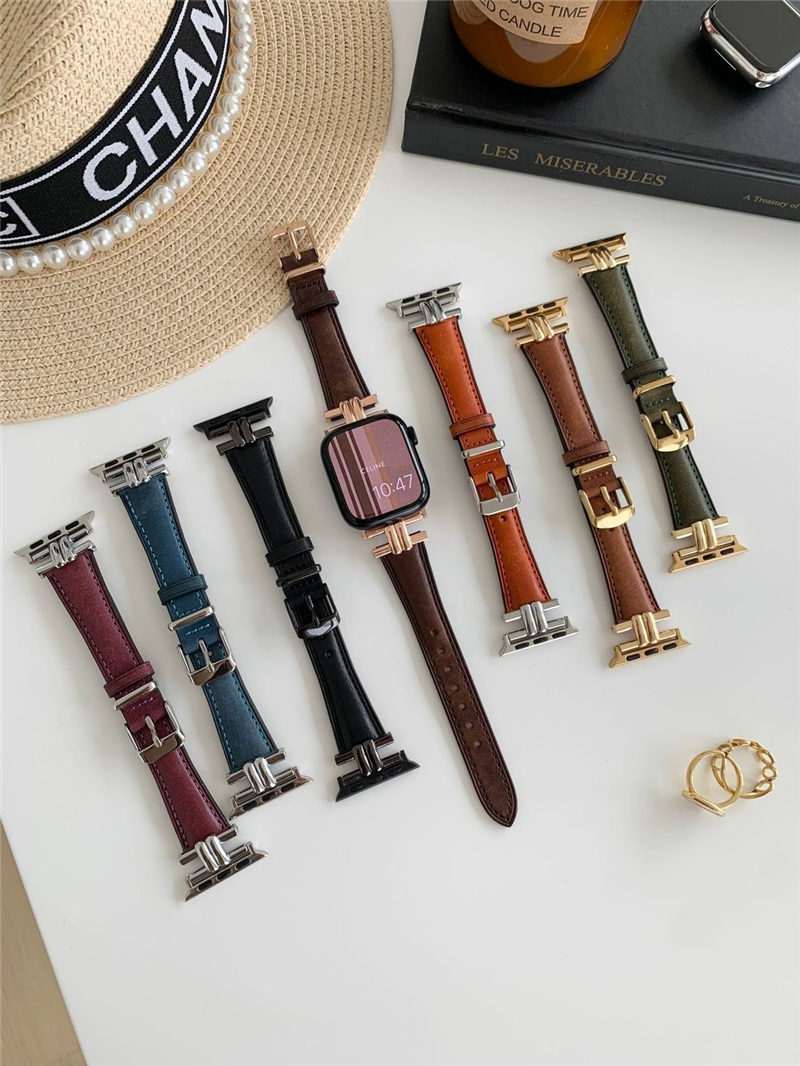 アップル ウォッチ バンド 韓国 apple watch7/8 バンド 本革 apple watch バンド 女性 40mm/42mm時計ベルト おしゃれ 茶色 ネイビー