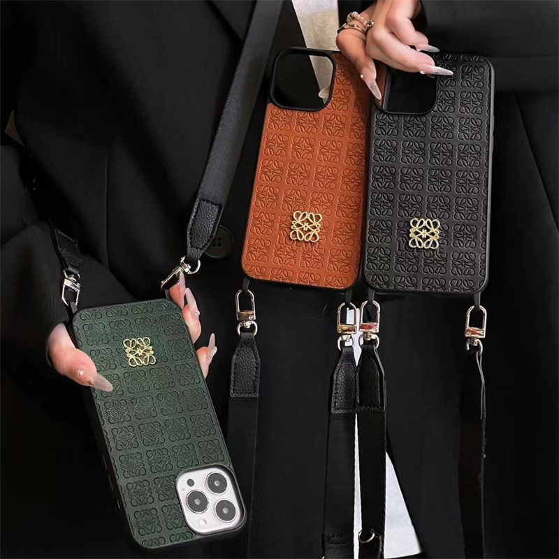 ロエベ スマホ ショルダー iphone16/15pro ショルダー ケース ブランド loewe iphone14/14plus ケース ハイ ブランド iphone16プラス ケース おしゃれ メンズ レディース スマホケース 斜めがけ