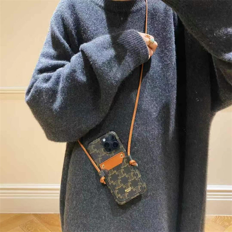 セリーヌ 携帯 ケース iphone16/16pro ショルダー ケース iphone15/15pro ケース ハイ ブランド celine スマホ ショルダー  iphone14/13 ケース 斜 めがけ ブランド 