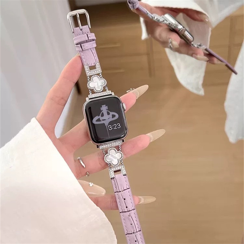 ヴァン クリーフ＆アーペル 風 アップル ウォッチ バンド 女性 ブランド  apple watch バンド クロコダイル アップル ウォッチ バンド ハイ ブランド レディース apple watch ブレスレット アップル ウォッチ 革 ベルト
