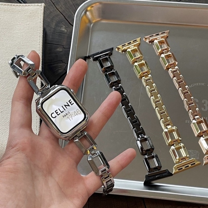 アップル ウォッチ ブレスレット 女性 人気 apple watch バンド 夏 アップル ウォッチ バンド 蒸れ ない apple watch バンド チェーン ゴールド/シルバー/ピンクゴールド