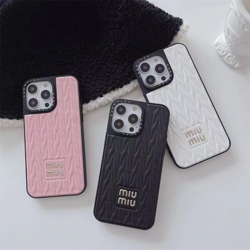 スマホケース miumiu iphone16/15pro ケース 人気ブランド 女子 iphone14/13 ケース おそろい カップル iphone ケース ミュウミュウ アイフォン 12/11pro max ケース ブランド レザー