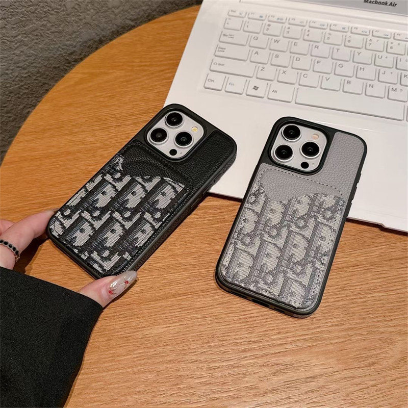 dior 風 iphone16pro/16promaxケース ディオール iphone ケース magsafe カード ケース ハイ ブランド iphone15/14 ケース マグネット ブランド iphone13/12 ケース 背面 収納 かわいい