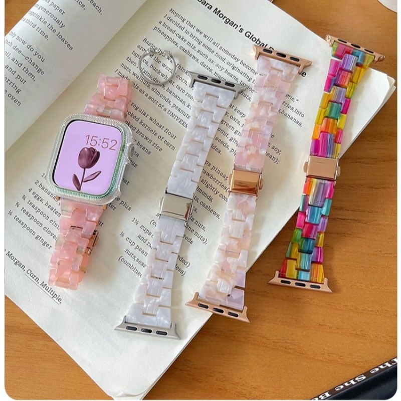 【保護ケース付き】apple watch バンド かわいい 樹脂 アップル ウォッチ バンド スリム apple watch ベルト おすすめ アップル ウォッチ バンド 女性 人気 蒸れない