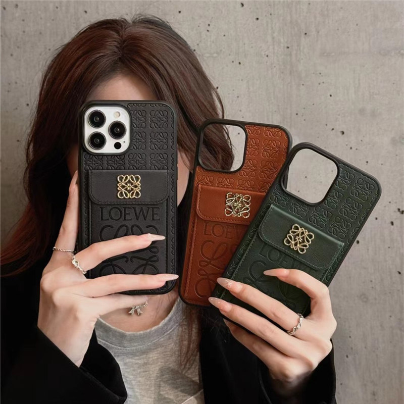 iphone16pro ケース ロエベ iphone16promax ケース ハイ ブランド loewe 携帯ケース iphoneケース カード収納 iphone ケース ブランド メンズ ちゃんと届く