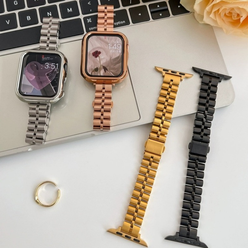 apple watch ステンレス バンド 女性 アップル ウォッチ バンド かわいい apple watch バンド ビジネス アップル ウォッチ バンド ピンク ゴールド/シルバー 細め apple watch ベルト 韓国